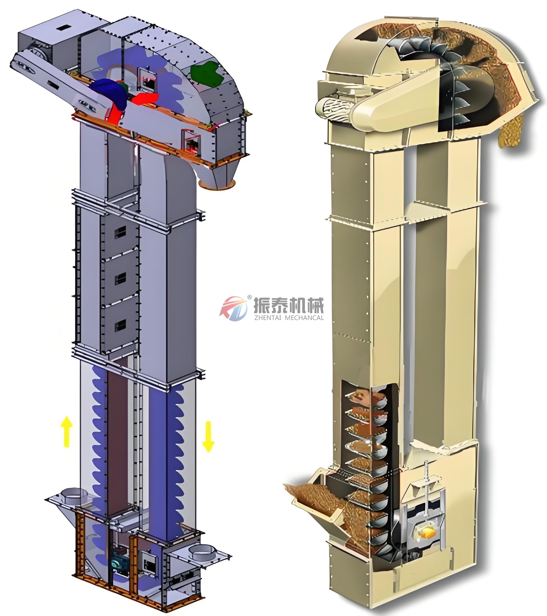 海綿體斗式提升機工作原理